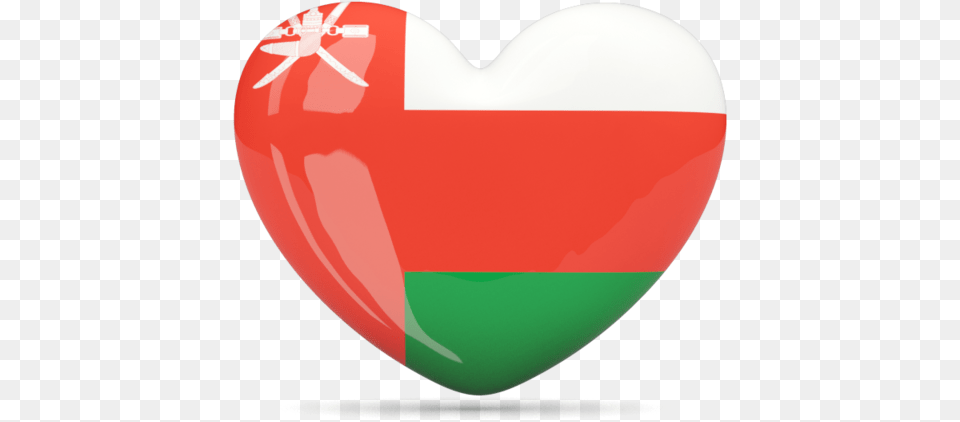 Flag Icon Of Oman At Format Oman Flag Heart Shape, Food, Sweets, Balloon Free Png Download