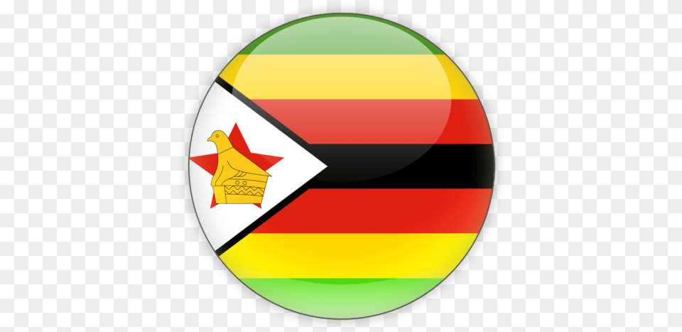 Flag Icon Of Zimbabw Transparent Zimbabwe Flag, Sphere, Disk, Logo Png