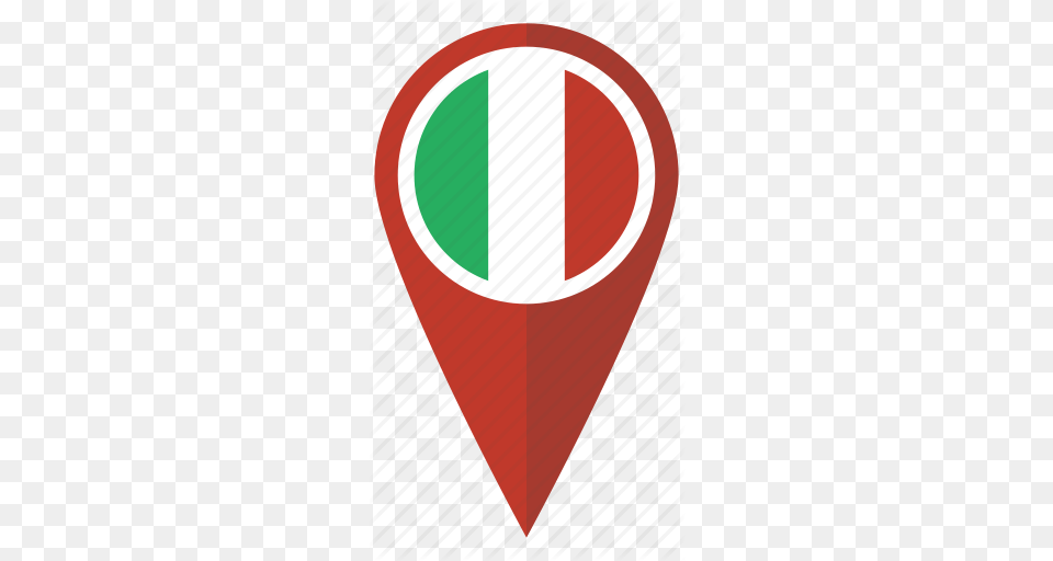 Flag Italian Italy Location Map Pin Pointer Icon Png