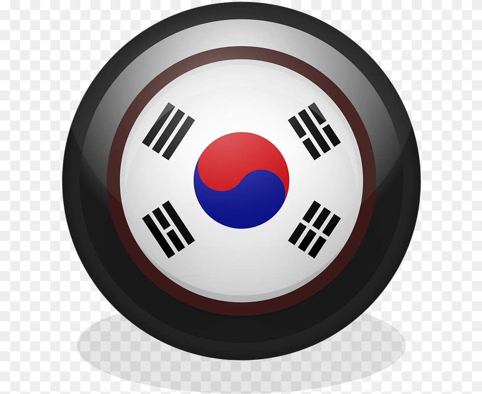 Flag Korean Glossy Circle, Emblem, Symbol Free Transparent Png