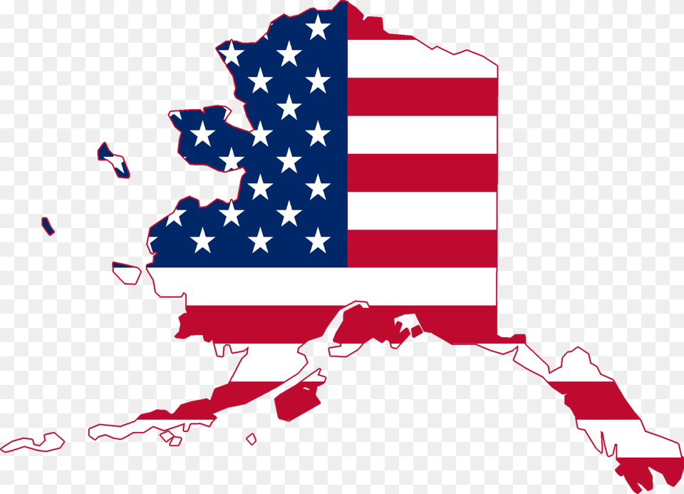 Flag Map Of Alaska, American Flag Free Png