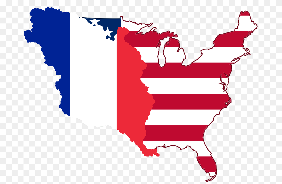 Flag Map Of America And French Louisiana, American Flag, Person, Adult, Bride Free Png Download