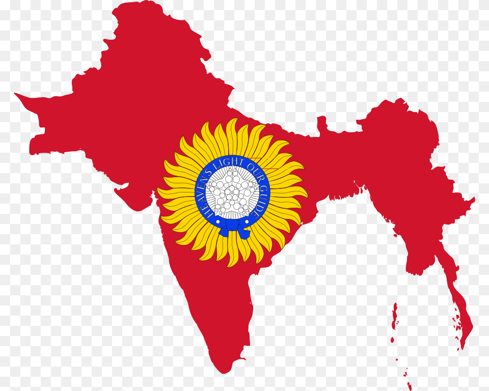 Flag Map Of British India India Size And Location, Baby, Person, Art, Graphics Free Png Download