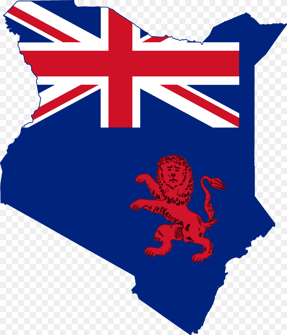 Flag Map Of British Kenya Free Transparent Png