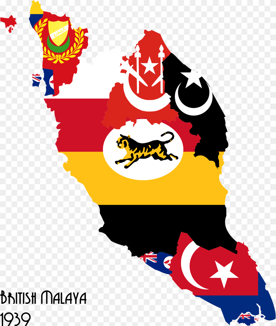 Flag Map Of British Malaya 1939 Clip Arts Federated Malay States Flag, Logo Free Png