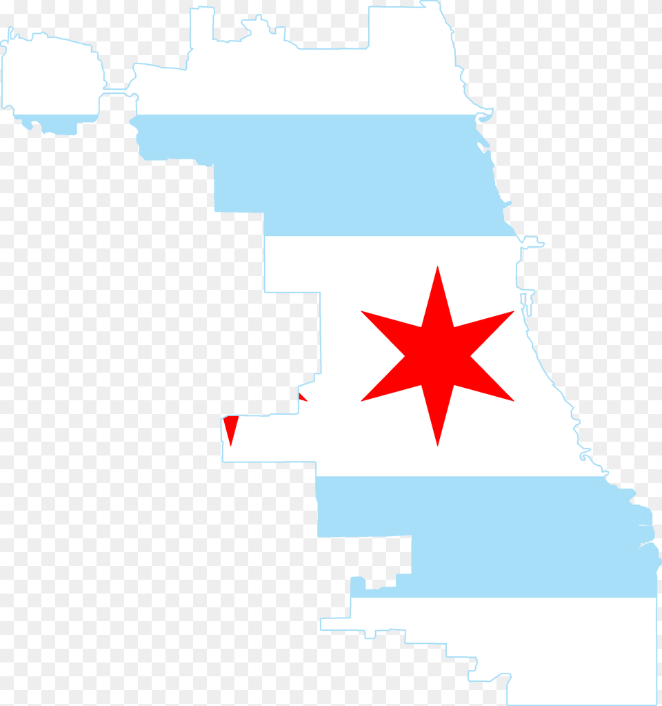 Flag Map Of Chicago Chicago On The Map, Star Symbol, Symbol, Person Free Png Download
