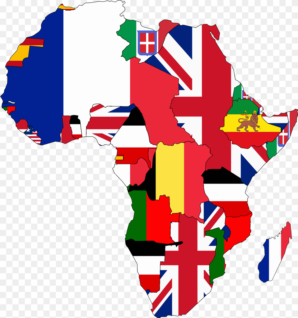Flag Map Of Colonial Africa Africa Colonization Map Flags, Chart, Plot, Art, Adult Free Transparent Png