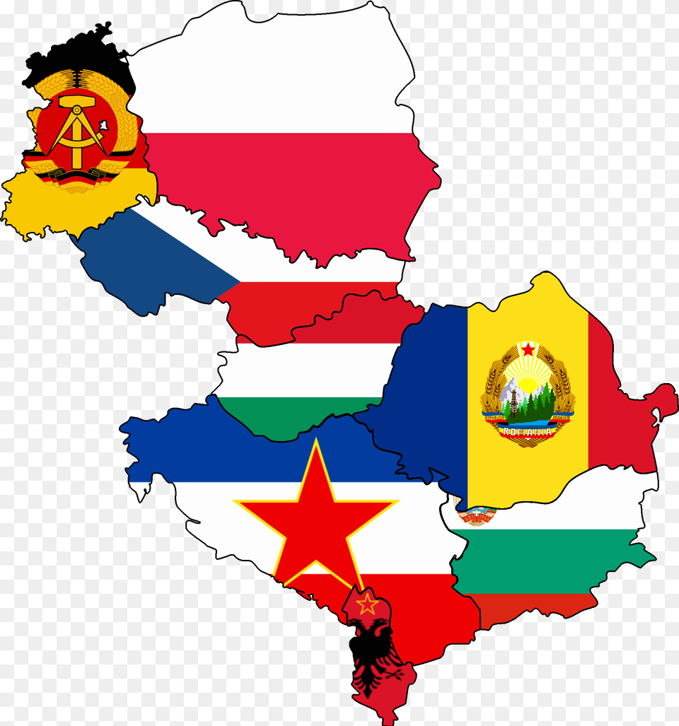 Flag Map Of Eastern Bloc Countries Eastern Bloc Countries Flags, Baby, Person, Symbol Free Png Download