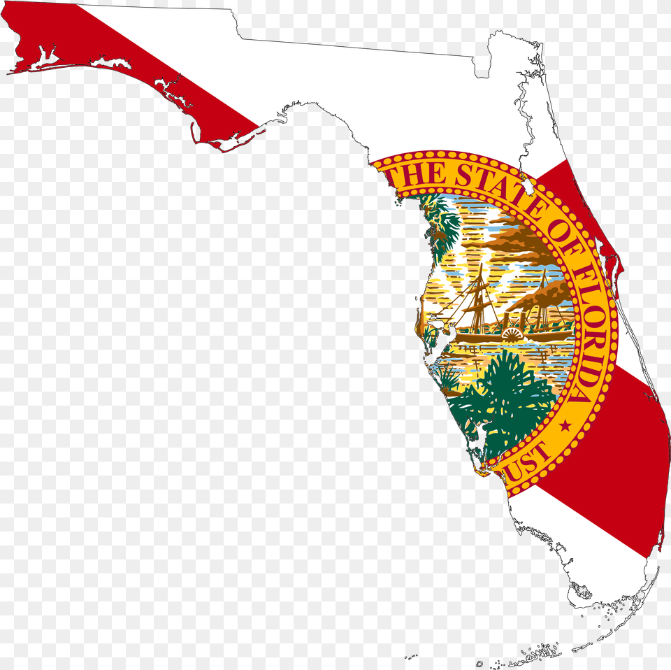 Flag Map Of Florida Florida Flag Map, Adult, Bride, Female, Person Png