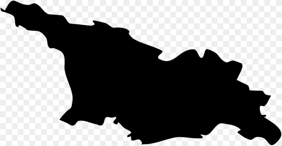 Flag Map Of Georgia Blank, Silhouette Png