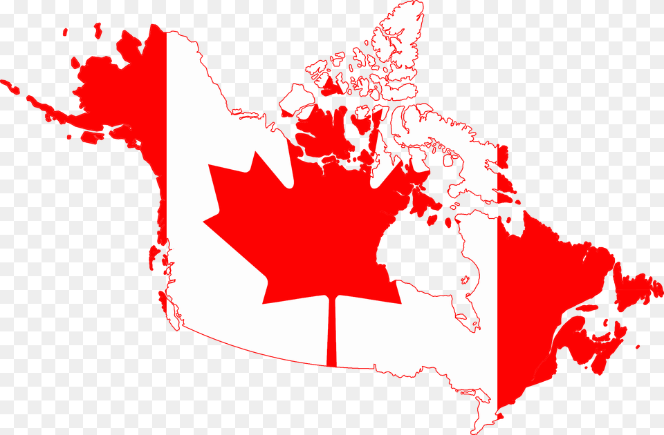 Flag Map Of Greater Canada Canada Flag Map, Leaf, Plant, Adult, Female Png Image