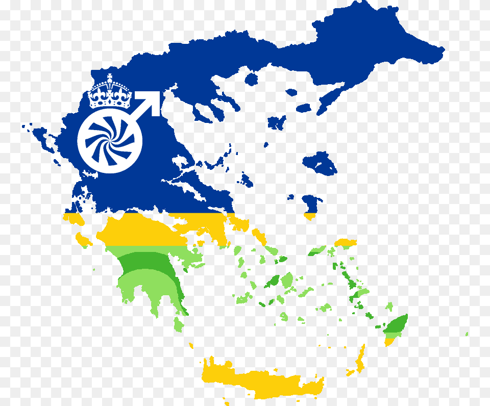 Flag Map Of Greek Mse Greece Map Grey, Logo Free Png Download
