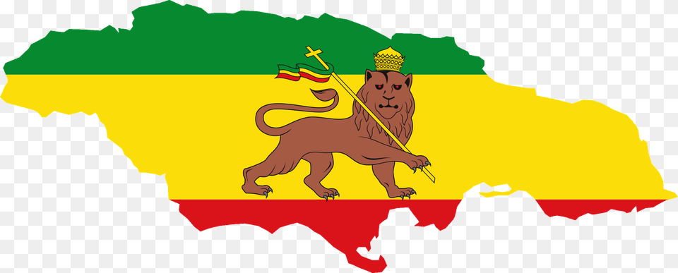 Flag Map Of Jamaica, Animal, Lion, Mammal, Wildlife Png