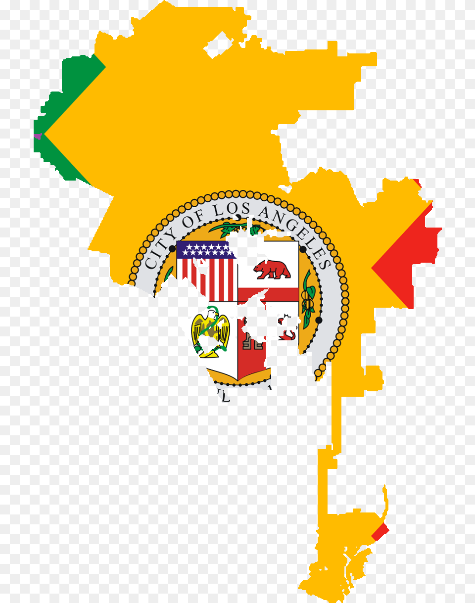 Flag Map Of Los Angeles California Los Angeles Flag Map, Art, Graphics Free Png
