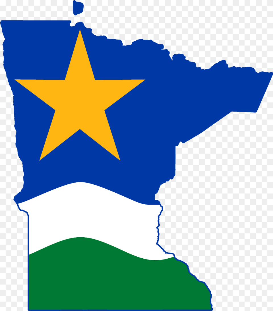 Flag Map Of Minnesota Star Minnesota North Star Flag, Star Symbol, Symbol, Person Png