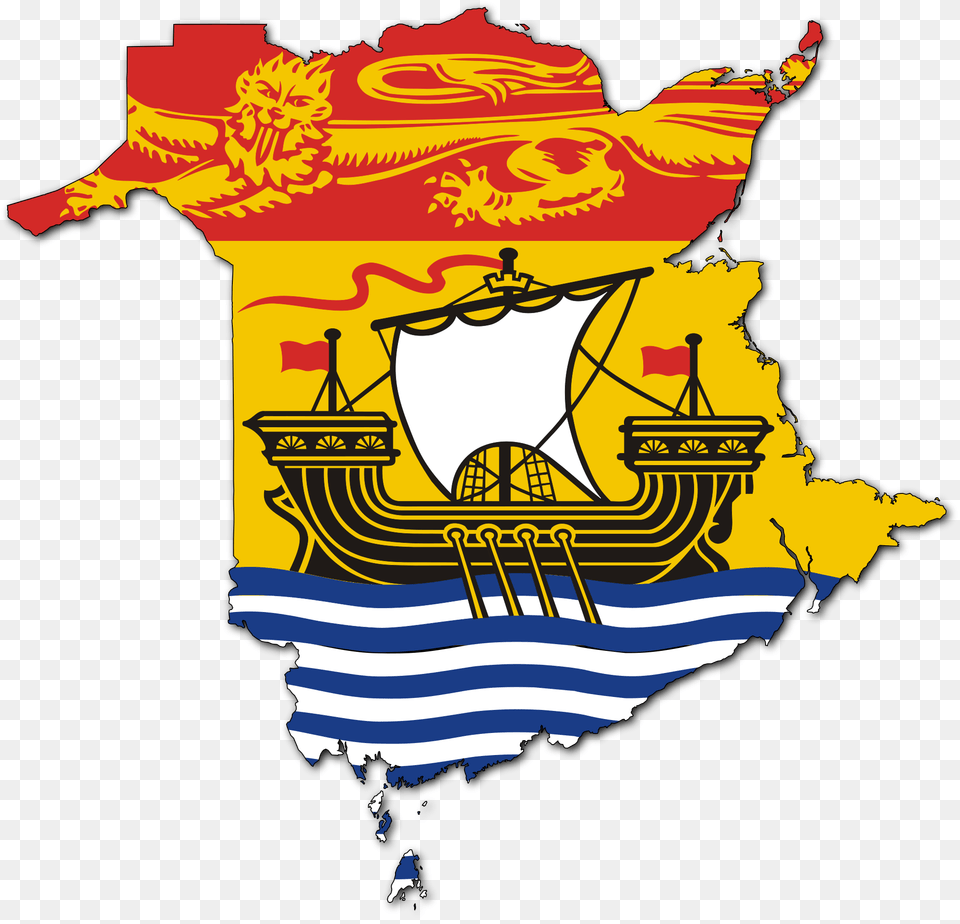 Flag Map Of New Brunswick, Emblem, Symbol, Logo, Baby Free Png