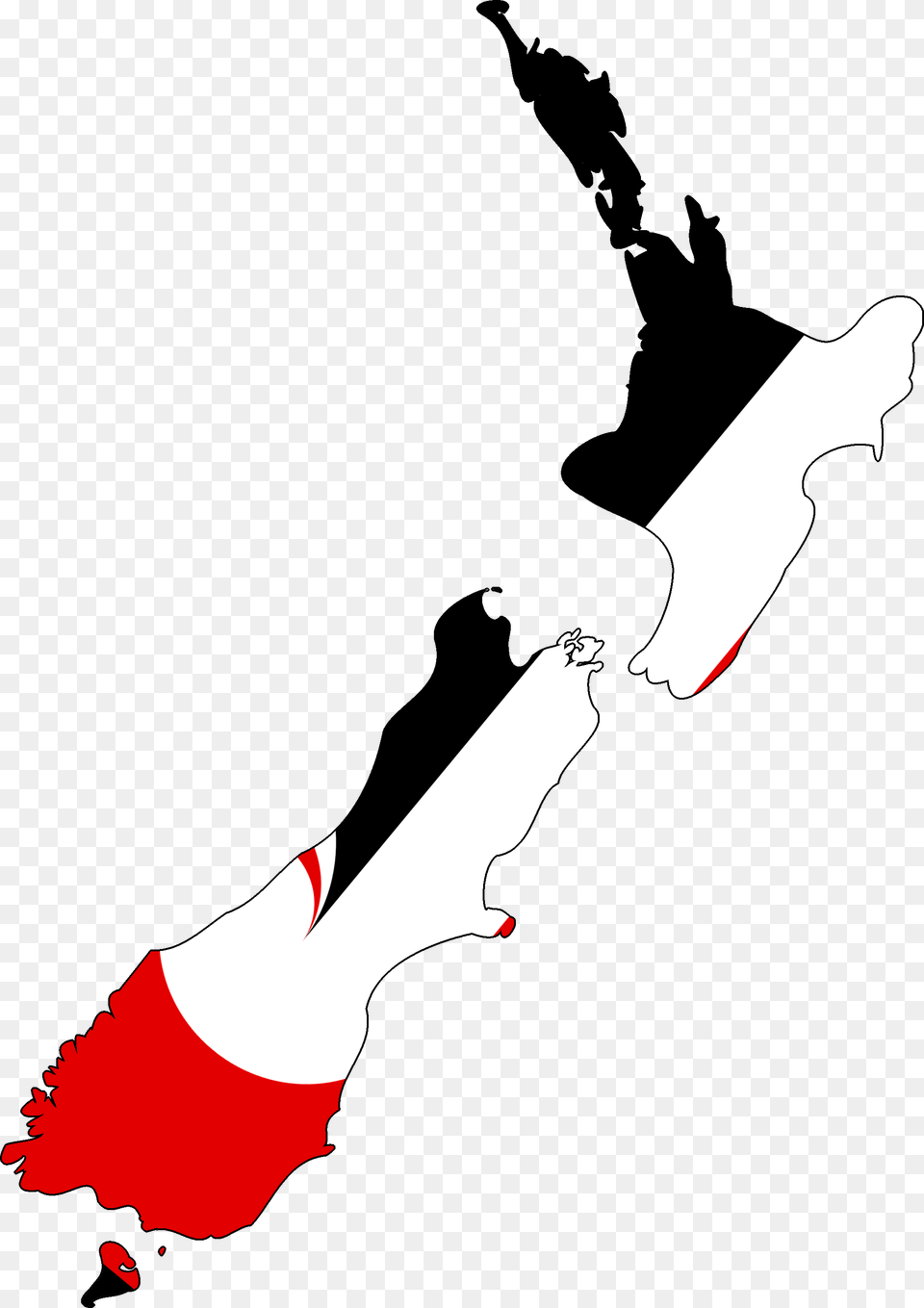 Flag Map Of New Zealand New Zealand Map Auckland And Wellington, Brush, Device, Tool, Blade Free Transparent Png