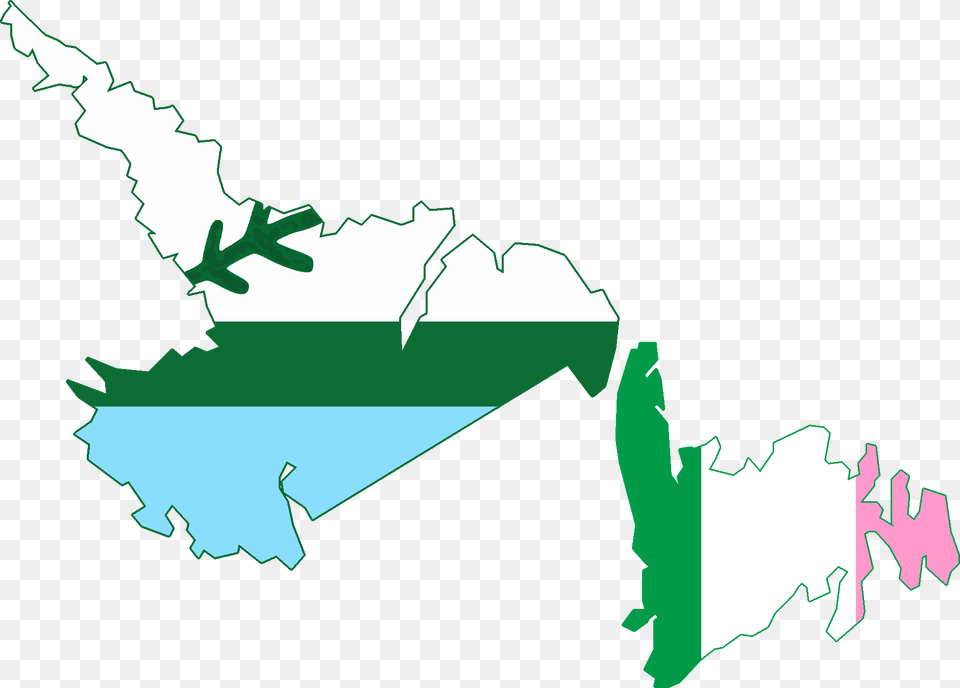 Flag Map Of Newfoundland And Labrador Newfoundland And Labrador Flag Map, Green, Leaf, Plant Png Image