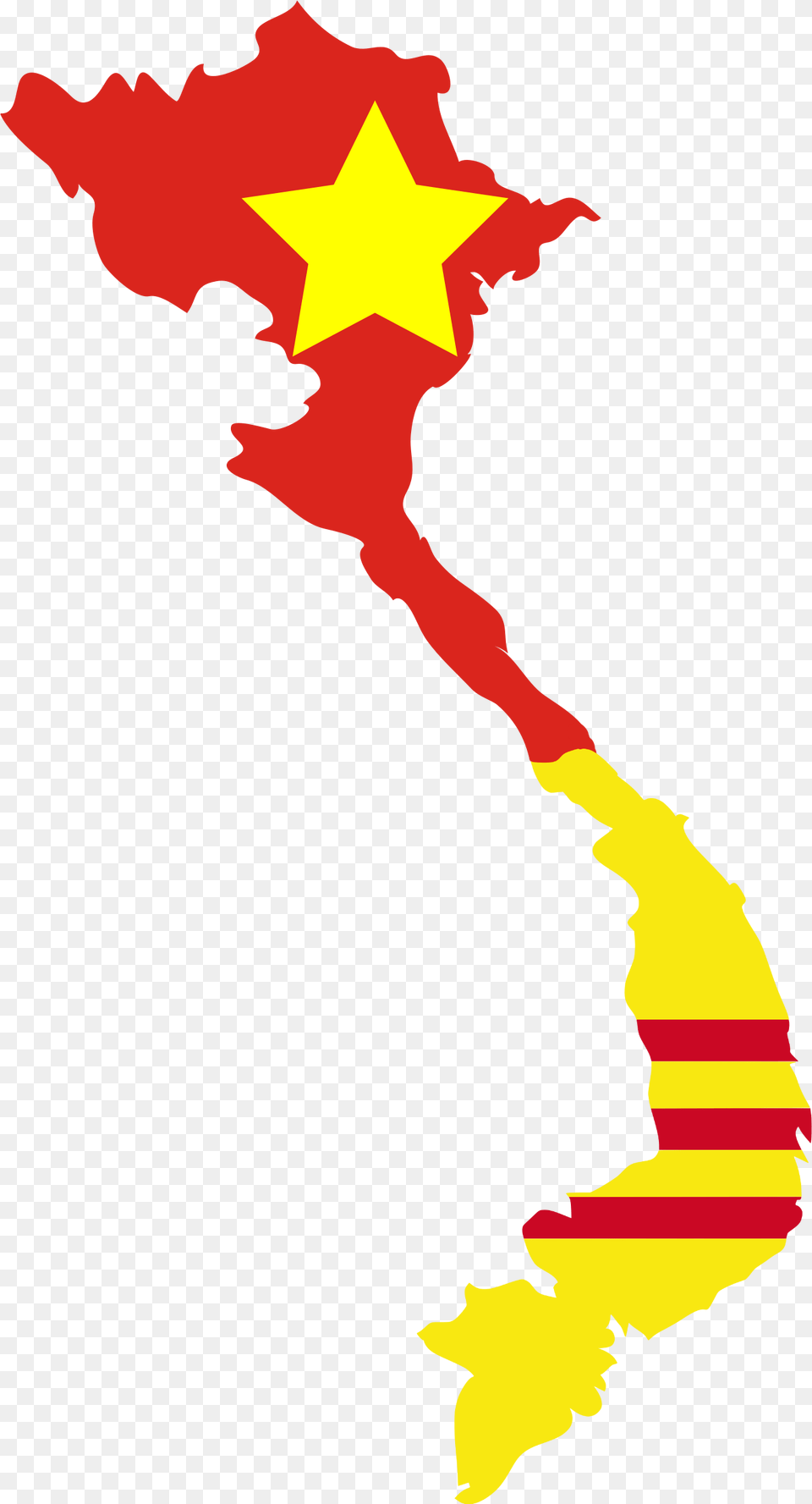 Flag Map Of North Amp South Vietnam Vietnam Map, Mountain, Nature, Outdoors, Person Free Transparent Png