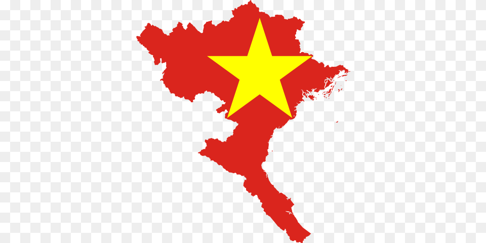 Flag Map Of North Vietnam, Star Symbol, Symbol, Person, Outdoors Free Png Download