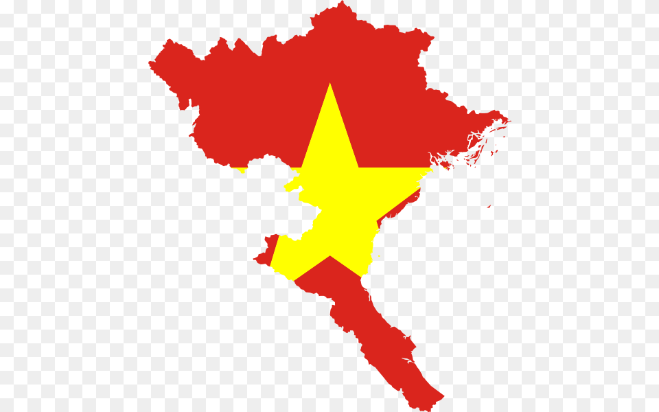Flag Map Of North Vietnam Vietnam Flag In Map, Mountain, Nature, Outdoors, Person Png Image