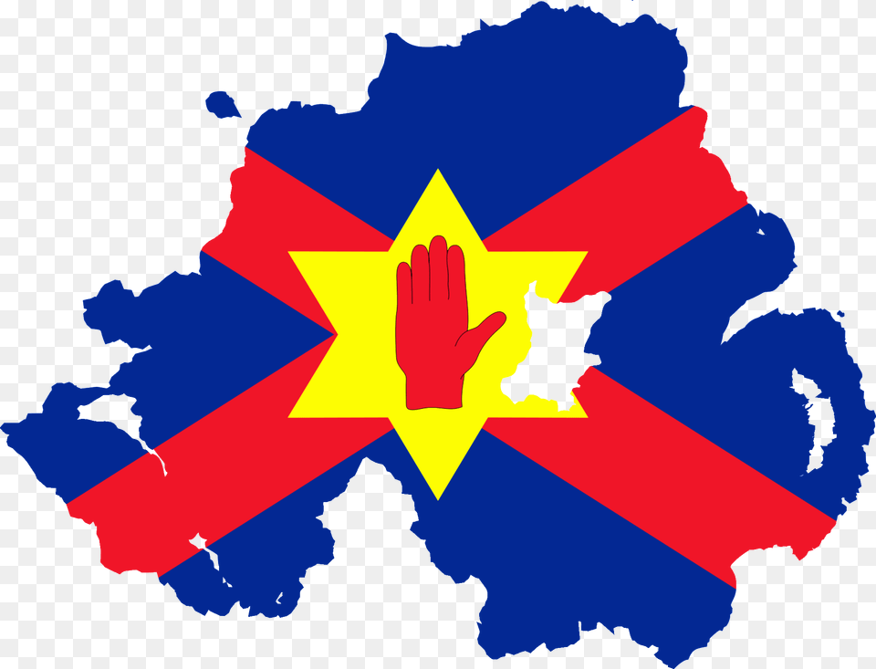 Flag Map Of Northern Ireland, Symbol, Clothing, Glove, Logo Free Png Download