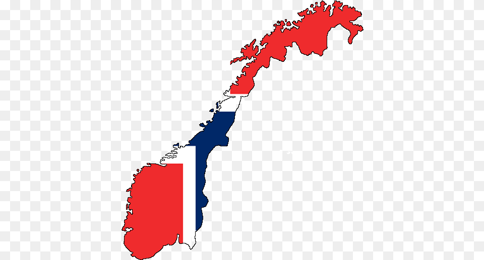 Flag Map Of Norway Norway Flag And Map, Chart, Sea, Plot, Outdoors Free Png