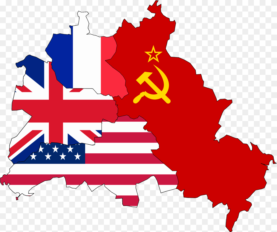 Flag Map Of Occupied Berlin Berlin Map Vector, American Flag, Person Free Transparent Png