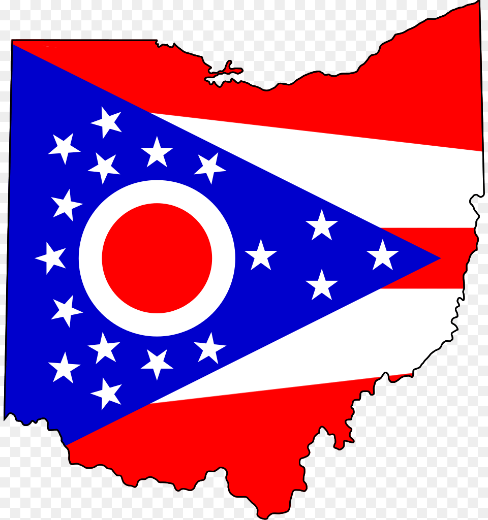 Flag Map Of Ohio, American Flag Png Image