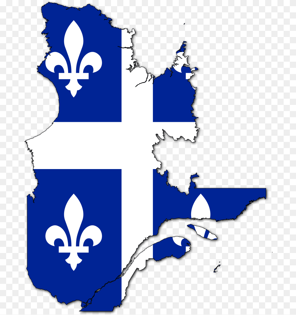 Flag Map Of Quebec Quebec Flag Map, Cross, Symbol, Person Png