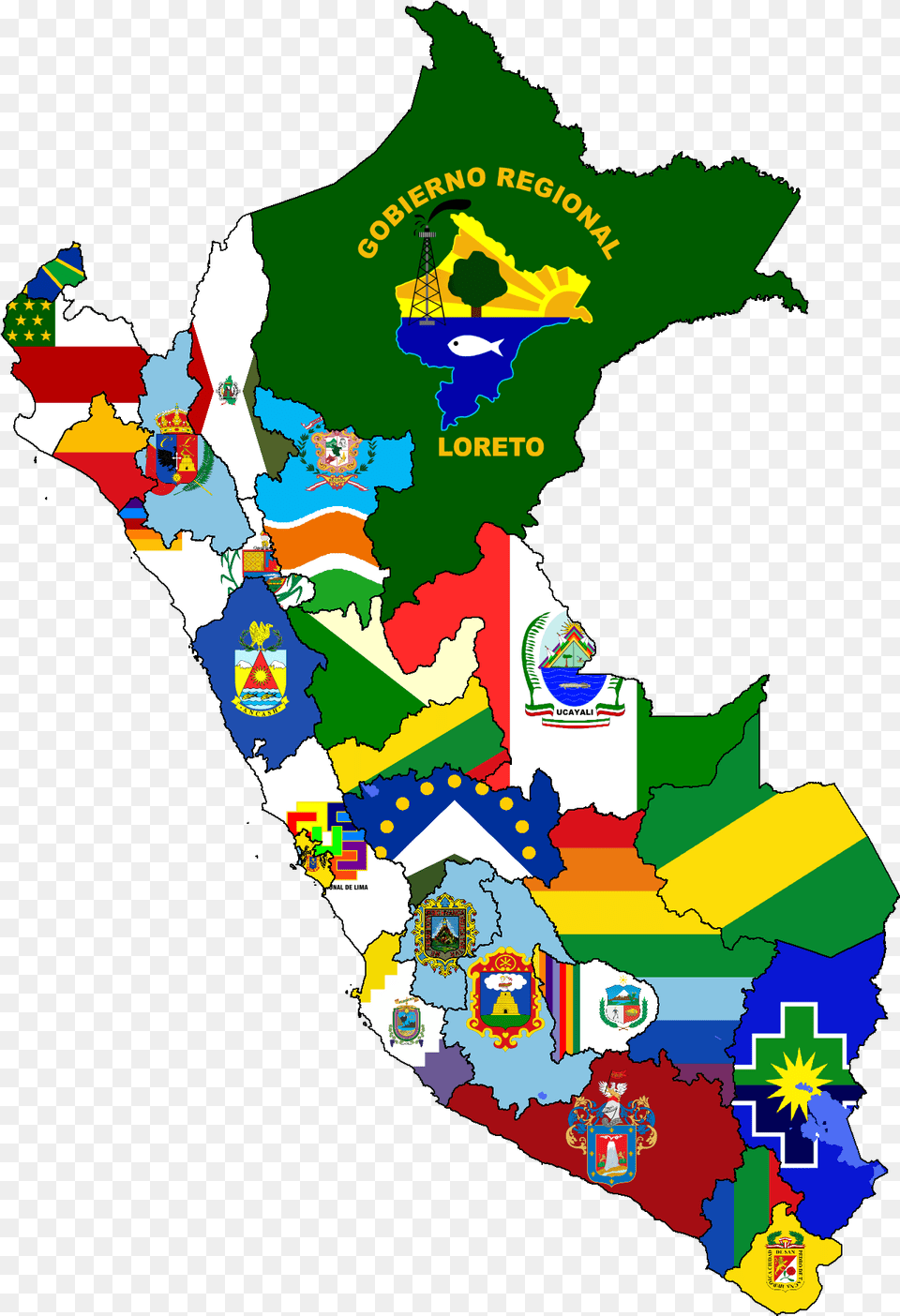 Flag Map Of Regions Of Per Mapa Del Peru Ayacucho, Person, Chart, Plot Free Png