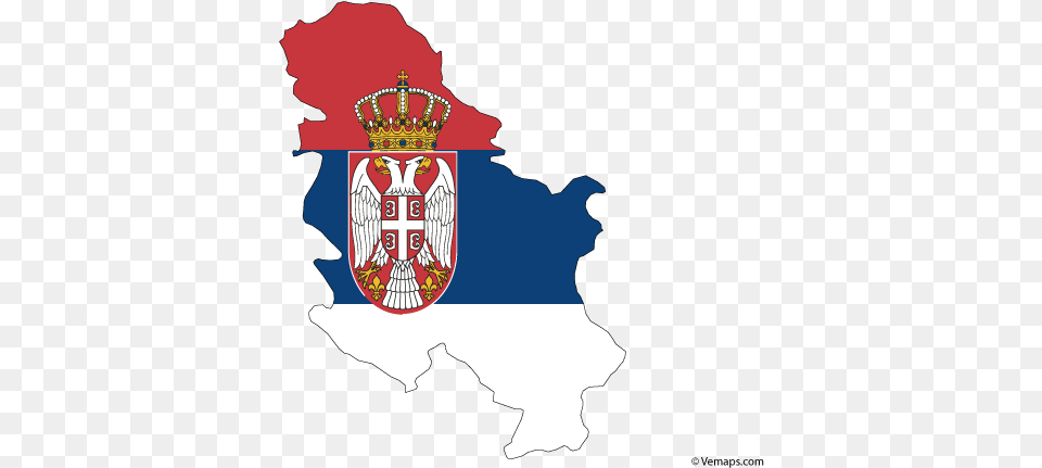 Flag Map Of Serbia Serbia Flag In Country, Logo, Emblem, Symbol, Adult Free Png Download