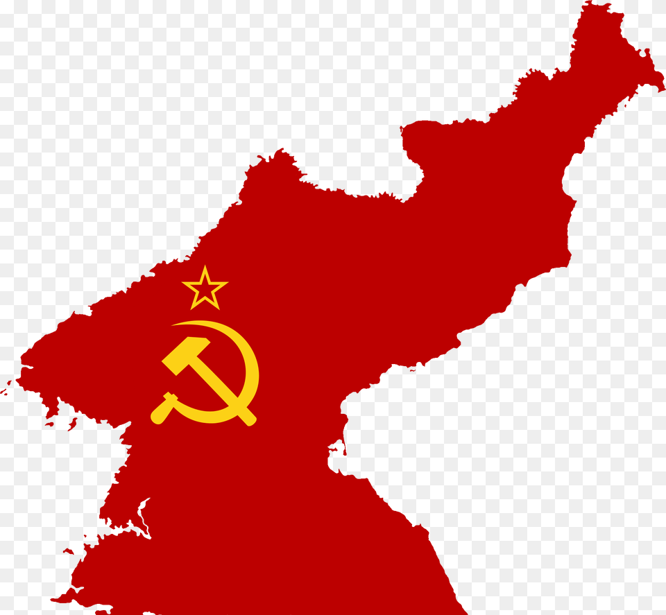 Flag Map Of Soviet Civil Authority Capital Of North Korea Map, Mountain, Nature, Outdoors, Person Free Png Download