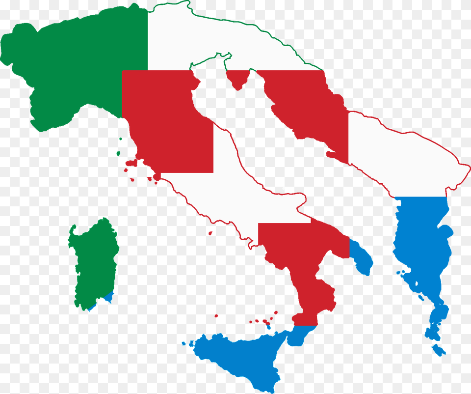 Flag Map Of The Italian Language Flag Of Italian Language, Chart, Plot, Nature, Outdoors Free Png