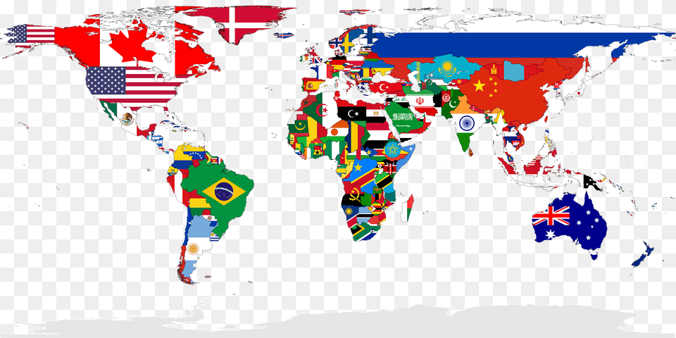 Flag Map Of The World Clipart, Chart, Plot Free Png Download