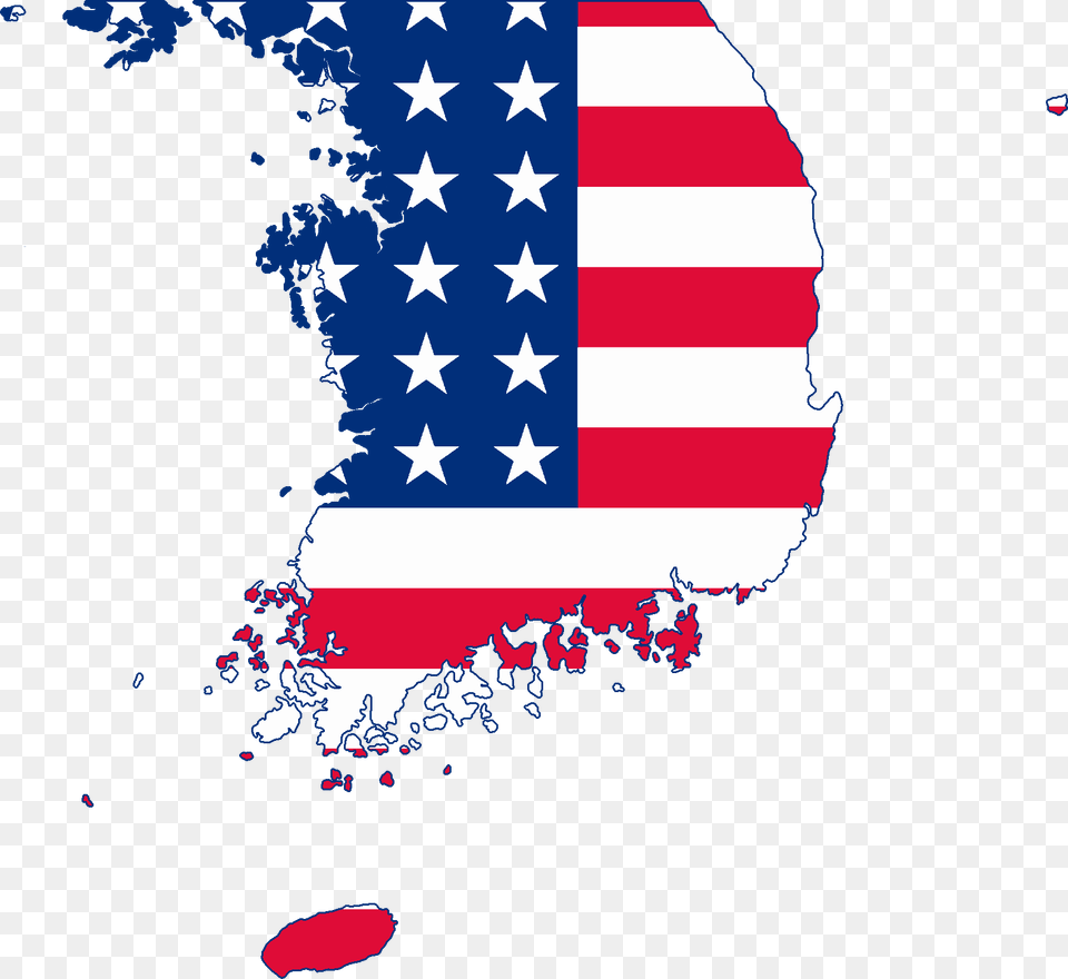 Flag Map Of United States Military Government Of Korea, American Flag, Person Png Image