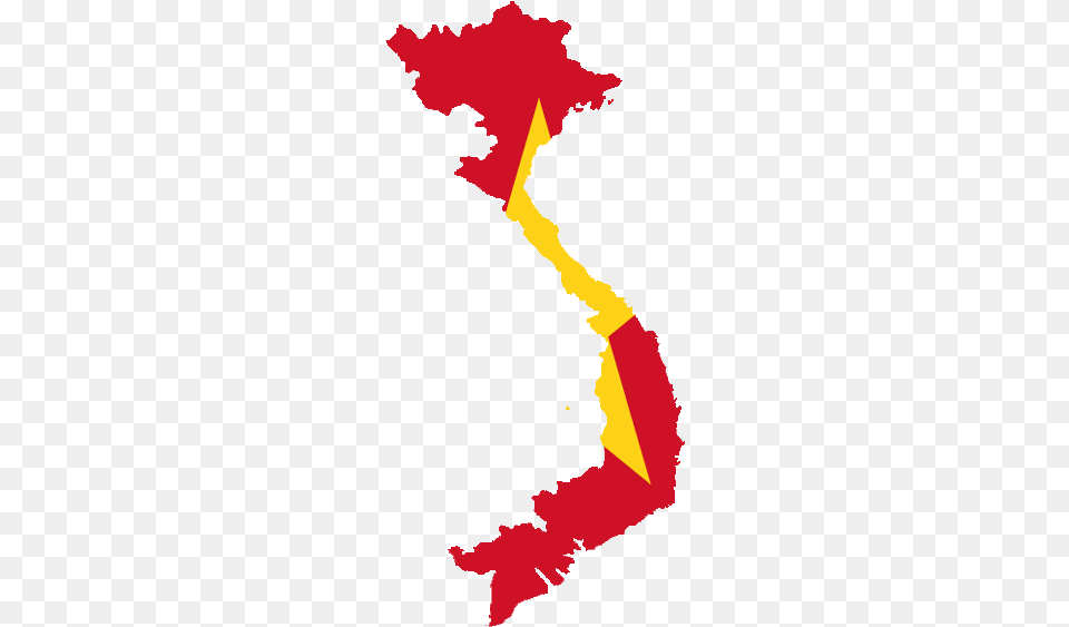 Flag Map Of Vietnam Outline Of Vietnam Country, Water, Land, Mountain, Nature Png Image