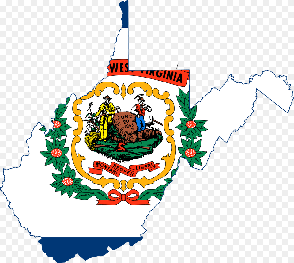Flag Map Of West Virginia, Art, Graphics, Person, People Png Image