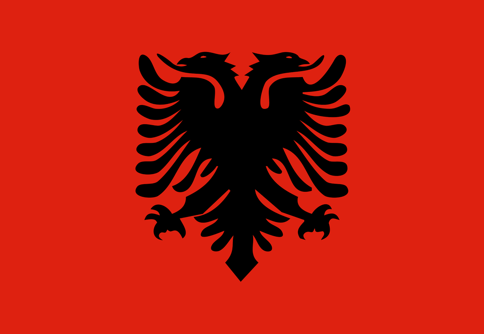 Flag Of Albania Clipart, Emblem, Symbol, Animal, Bird Png