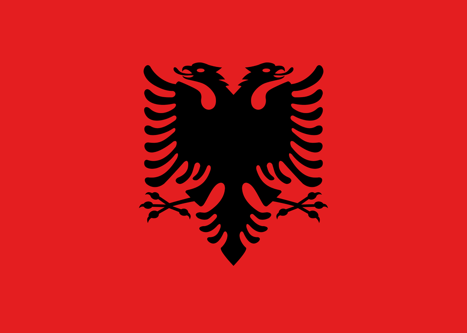 Flag Of Albania Clipart, Emblem, Symbol, Logo, Animal Png Image