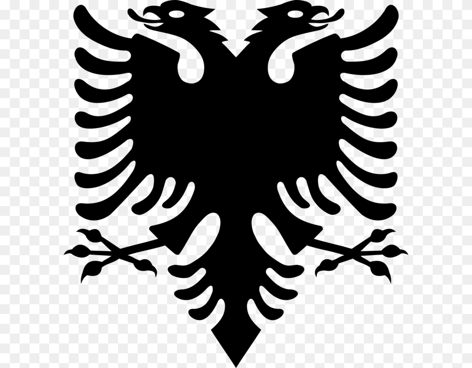 Flag Of Albania Double Headed Eagle The Tale Of The Eagle Gray Free Png Download