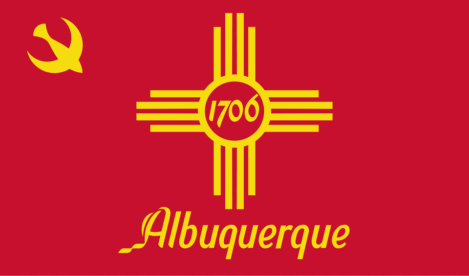 Flag Of Albuquerque New Mexico Clipart, Logo, Dynamite, Weapon Free Png