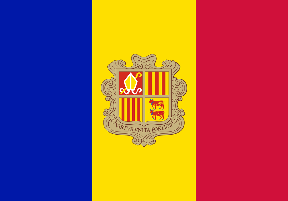 Flag Of Andorra Clipart, Logo, Emblem, Symbol Free Transparent Png