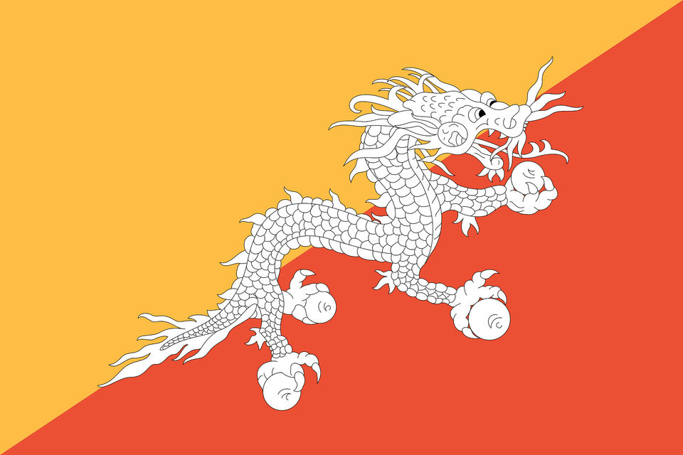Flag Of Bhutan 1996 Summer Olympics Clipart, Dragon, Animal, Kangaroo, Mammal Free Transparent Png