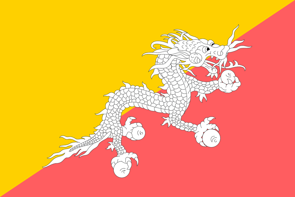 Flag Of Bhutan 2008 Summer Olympics Clipart, Dragon, Animal, Kangaroo, Mammal Png Image