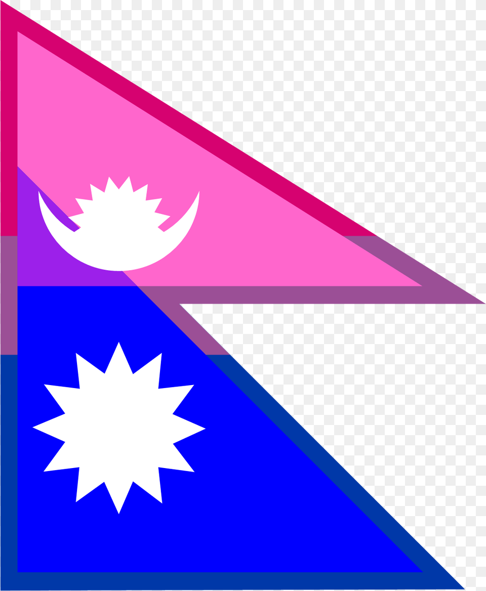 Flag Of Bisexual Nepal Unique Flag In The World, Triangle Free Png Download