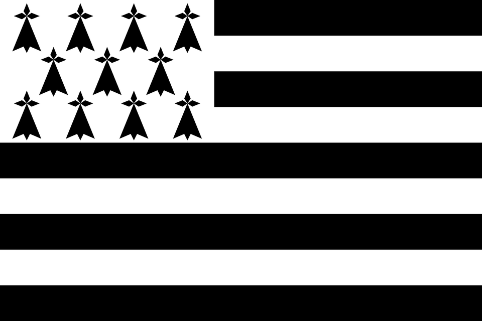 Flag Of Brittany Gwenn Ha Du Clipart, Star Symbol, Symbol Free Png