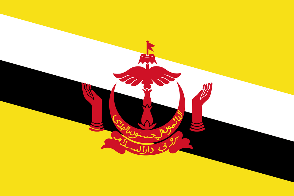 Flag Of Brunei 3 2 Clipart, Emblem, Symbol, Logo Free Transparent Png