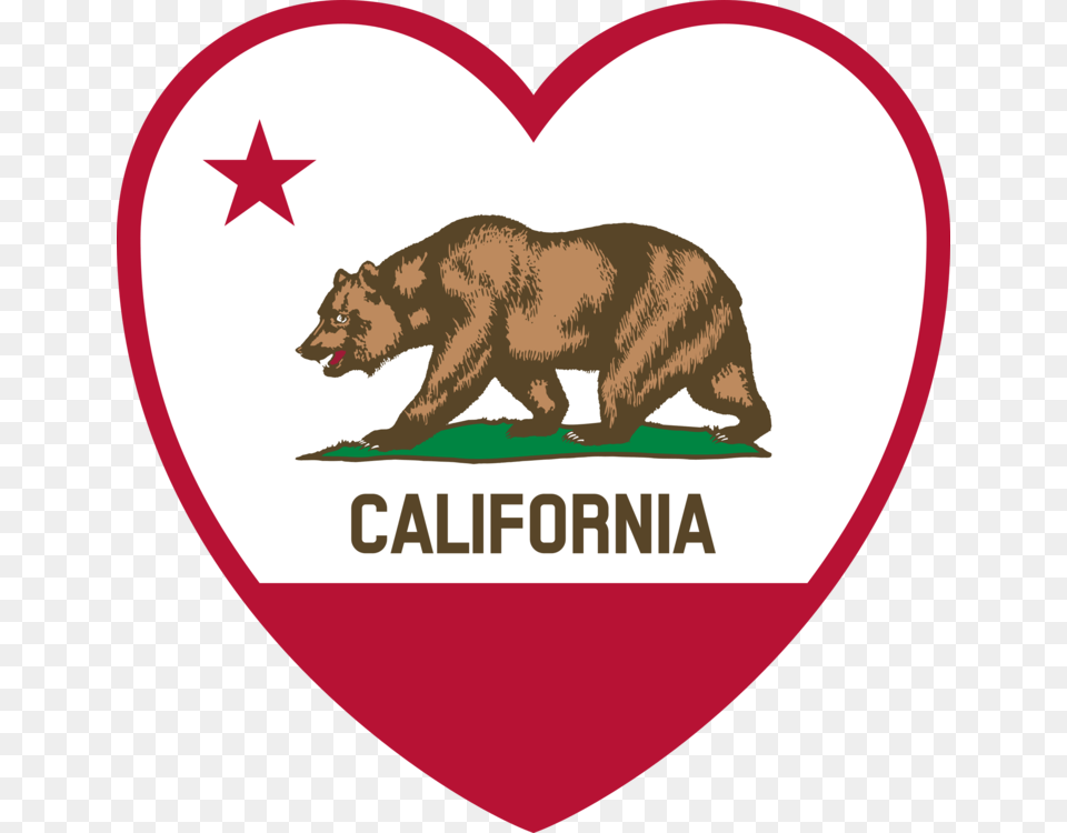 Flag Of California California Republic State Flag, Animal, Bear, Mammal, Wildlife Free Png Download