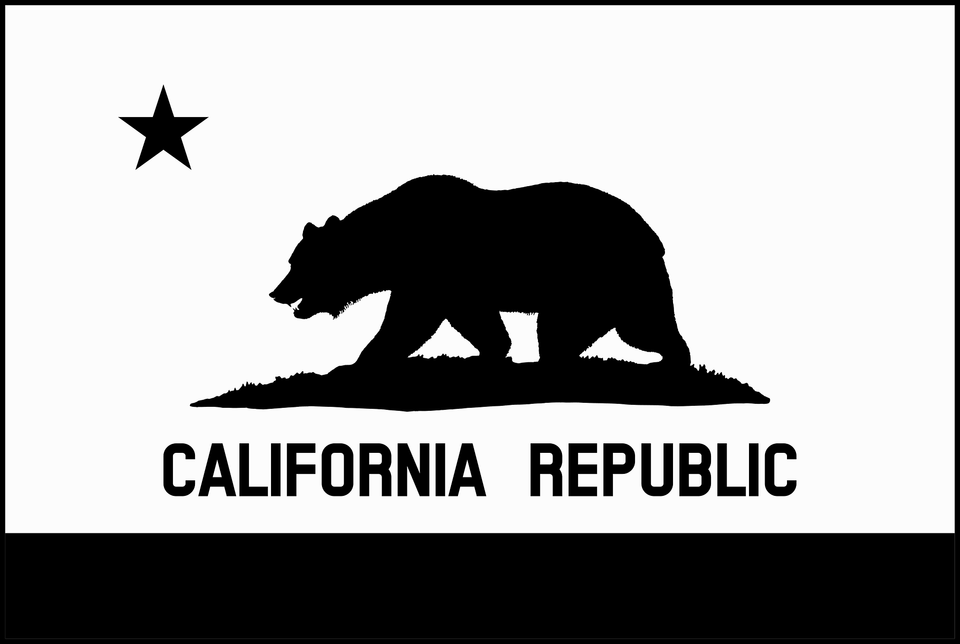 Flag Of California Thick Border Monochrome Solid Clipart, Animal, Bear, Mammal, Silhouette Free Png Download